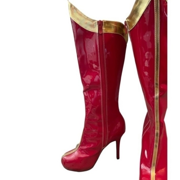 Costume Platform Boots-RED GOLD - Picture 3 of 16